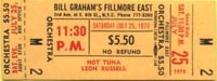 1970-07-25 Late Show Ticket