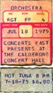 1975-07-18 Early Show Ticket